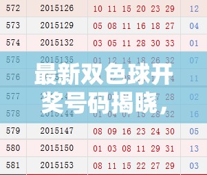 雙色球開(kāi)獎(jiǎng)結(jié)果揭曉，幸運(yùn)數(shù)字揭曉驚喜