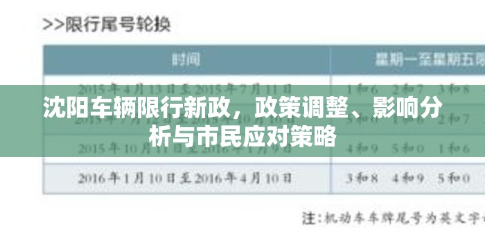 沈陽車輛限行新政解析，政策調(diào)整、影響評估及市民應(yīng)對指南