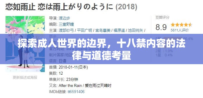 探索成人世界的邊界，十八禁內(nèi)容的法律與道德考量