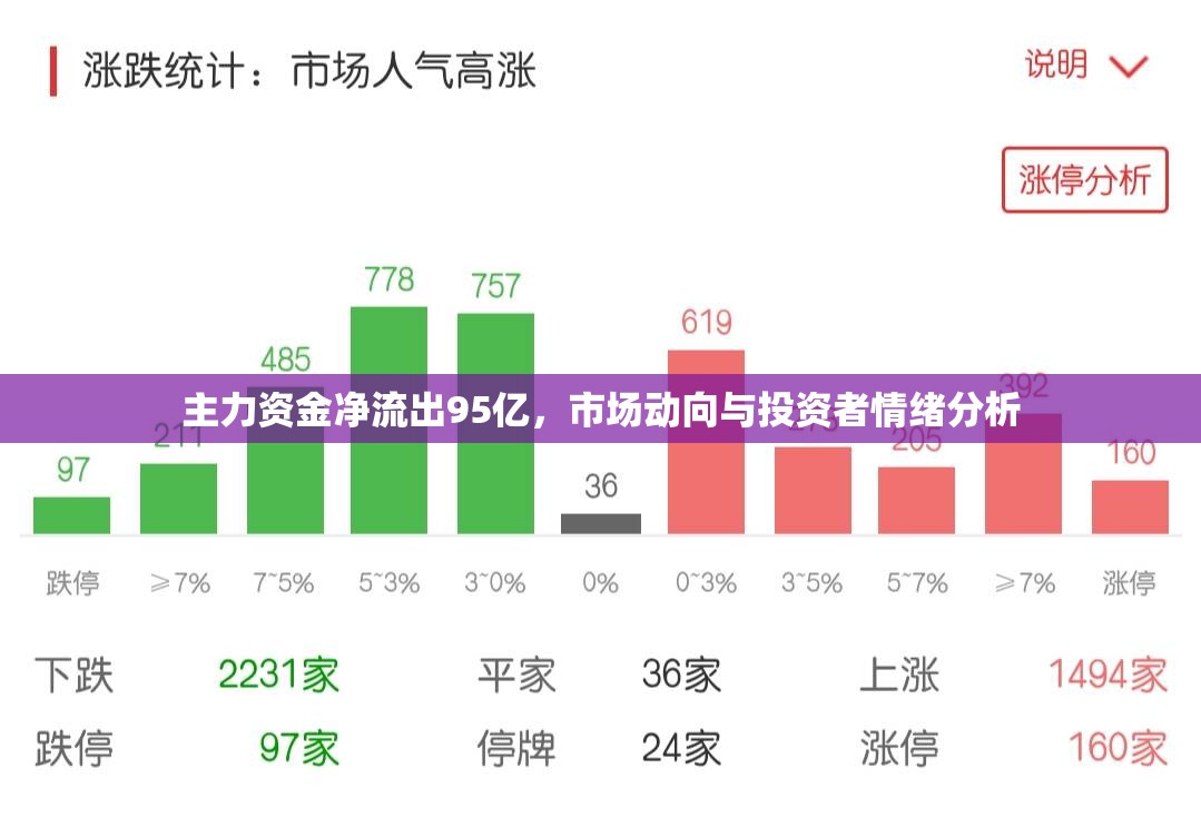 主力資金凈流出95億，市場動向與投資者情緒分析