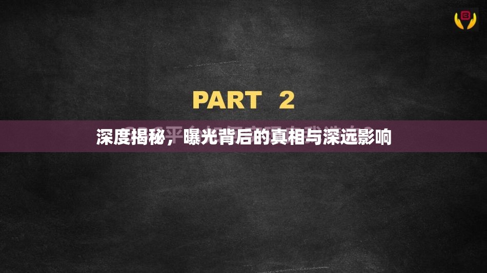 深度揭秘，曝光背后的真相與深遠(yuǎn)影響