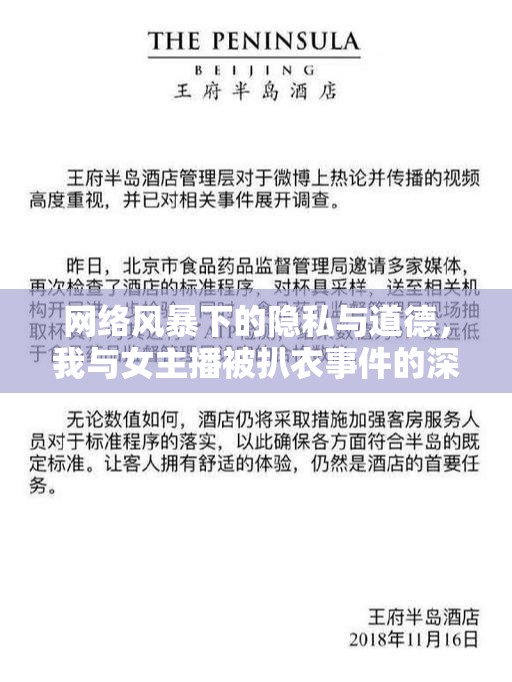 網(wǎng)絡風暴下的隱私與道德，我與女主播被扒衣事件的深刻反思