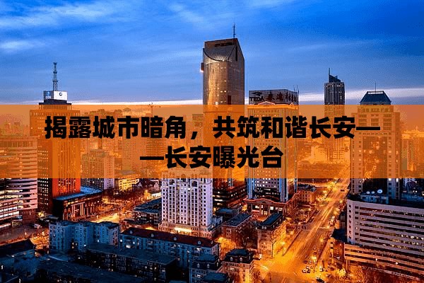 揭露城市暗角，共筑和諧長安——長安曝光臺