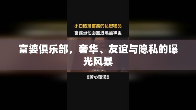 富婆俱樂部，奢華、友誼與隱私的曝光風(fēng)暴