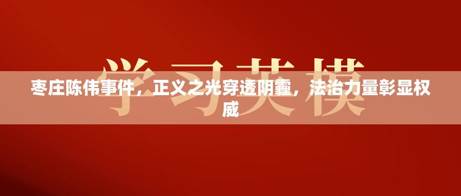 棗莊陳偉事件，正義之光穿透陰霾，法治力量彰顯權(quán)威