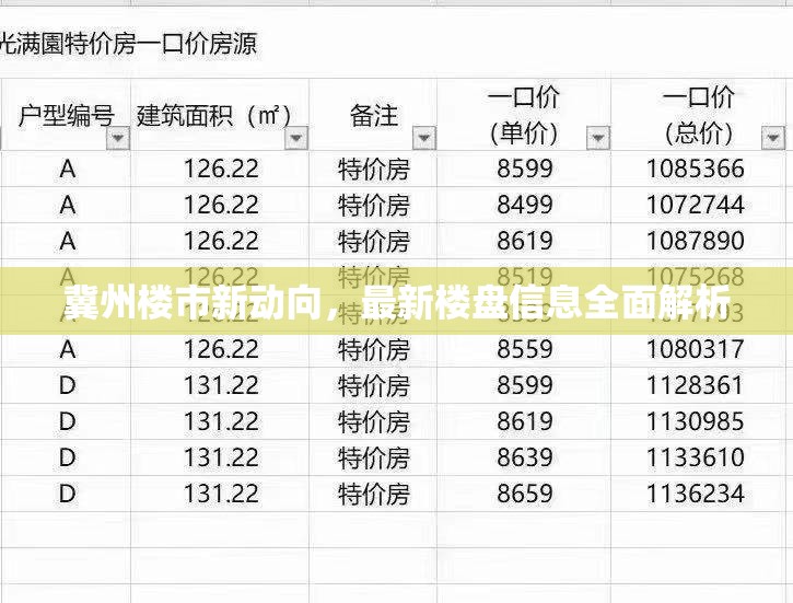 冀州樓市新動向，最新樓盤信息全面解析