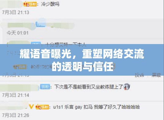 耀語音曝光，重塑網(wǎng)絡(luò)交流的透明與信任