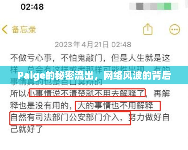 Paige的秘密流出，網(wǎng)絡(luò)風(fēng)波的背后