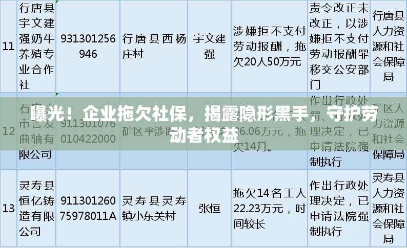 曝光！企業(yè)拖欠社保，揭露隱形黑手，守護勞動者權益