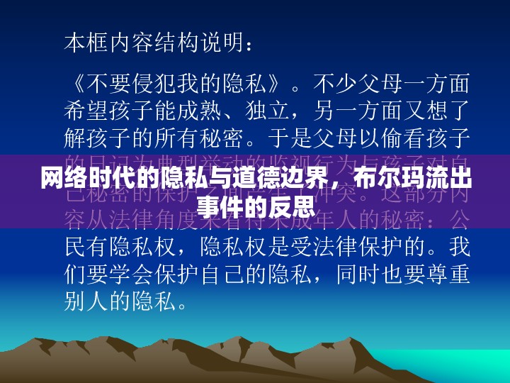 網(wǎng)絡(luò)時代的隱私與道德邊界，布爾瑪流出事件的反思