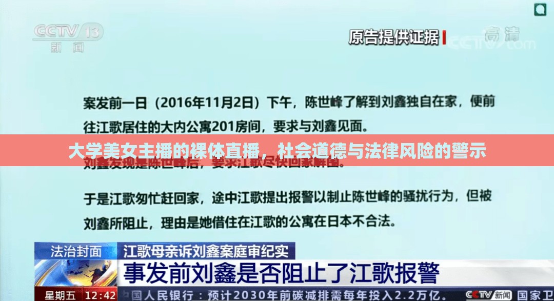 大學(xué)美女主播的裸體直播，社會道德與法律風險的警示