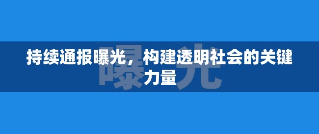 持續(xù)通報曝光，構(gòu)建透明社會的關(guān)鍵力量