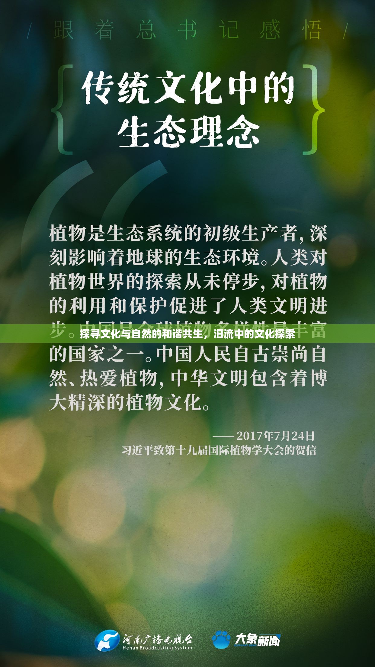 探尋文化與自然的和諧共生，汨流中的文化探索