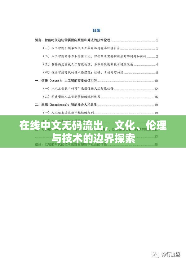 在線中文無碼流出，文化、倫理與技術(shù)的邊界探索