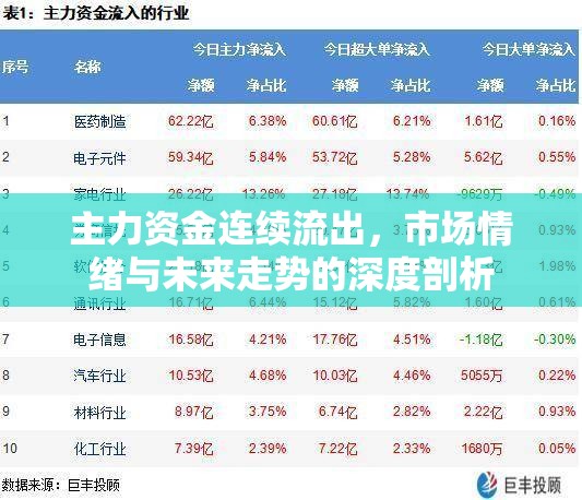 主力資金連續(xù)流出，市場情緒與未來走勢的深度剖析