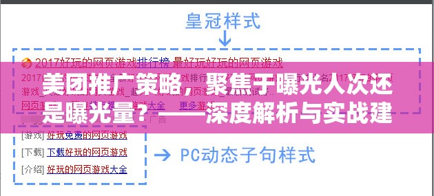 美團(tuán)推廣策略，聚焦于曝光人次還是曝光量？——深度解析與實(shí)戰(zhàn)建議