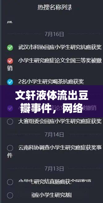 文軒液體流出豆瓣事件，網(wǎng)絡輿論的焦點與影響分析