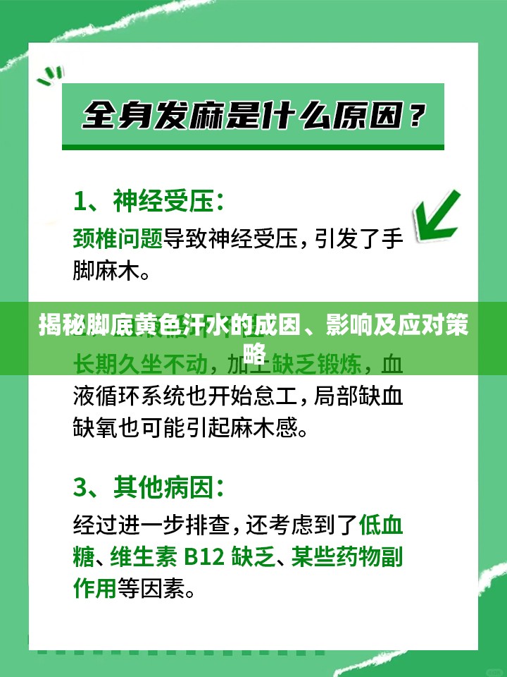 揭秘腳底黃色汗水的成因、影響及應對策略