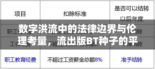 數(shù)字洪流中的法律邊界與倫理考量，流出版BT種子的平衡探索