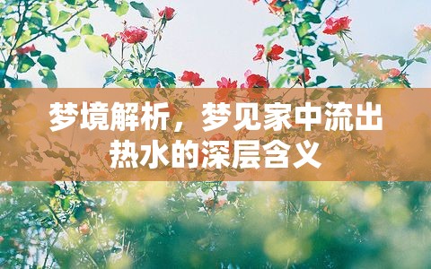 夢境解析，夢見家中流出熱水的深層含義