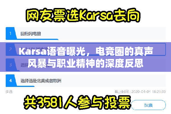 Karsa語音曝光，電競?cè)Φ恼媛曪L暴與職業(yè)精神的深度反思