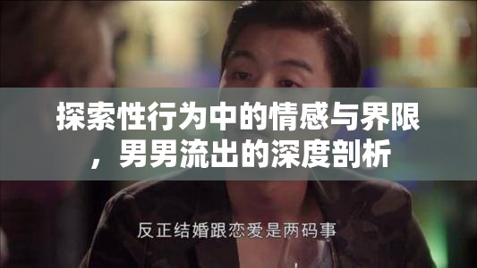 探索性行為中的情感與界限，男男流出的深度剖析