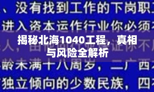 揭秘北海1040工程，真相與風(fēng)險全解析