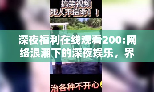 深夜福利在線觀看200:網(wǎng)絡浪潮下的深夜娛樂，界限與責任