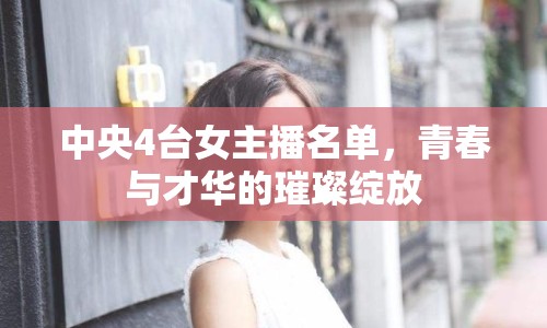 中央4臺(tái)女主播名單，青春與才華的璀璨綻放