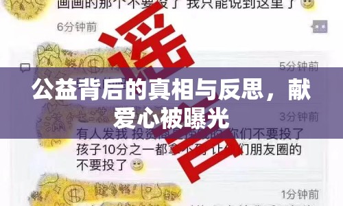 公益背后的真相與反思，獻(xiàn)愛心被曝光