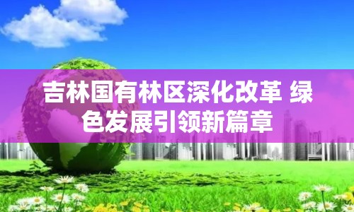 吉林國有林區(qū)深化改革 綠色發(fā)展引領新篇章