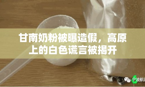 甘南奶粉被曝造假，高原上的白色謊言被揭開