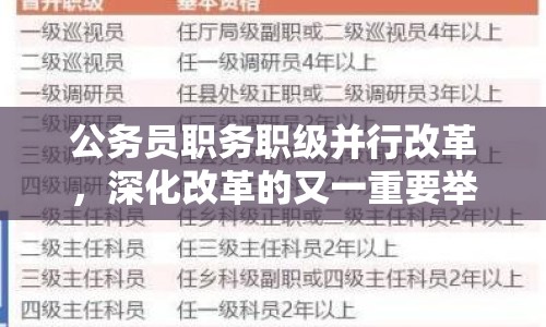 公務員職務職級并行改革，深化改革的又一重要舉措