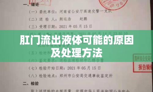 肛門流出液體可能的原因及處理方法