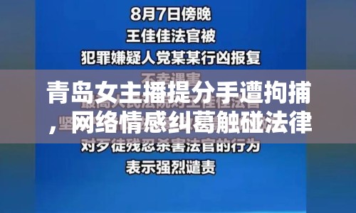 青島女主播提分手遭拘捕，網(wǎng)絡(luò)情感糾葛觸碰法律邊界