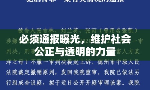 必須通報曝光，維護社會公正與透明的力量