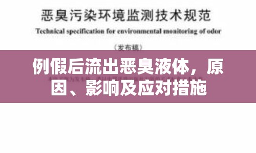 例假后流出惡臭液體，原因、影響及應(yīng)對措施