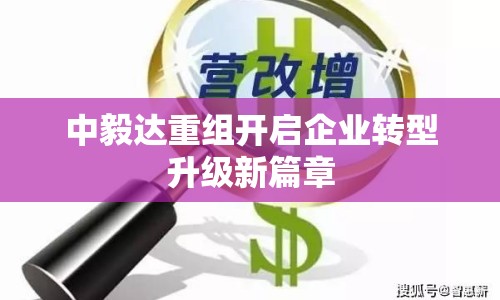 中毅達重組開啟企業(yè)轉(zhuǎn)型升級新篇章