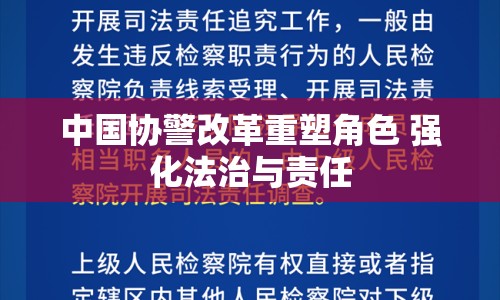 中國協(xié)警改革重塑角色 強(qiáng)化法治與責(zé)任