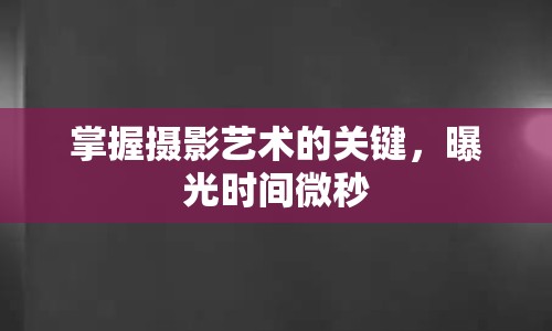 掌握攝影藝術(shù)的關(guān)鍵，曝光時(shí)間微秒