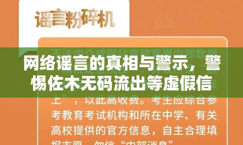 網(wǎng)絡(luò)謠言的真相與警示，警惕佐木無碼流出等虛假信息