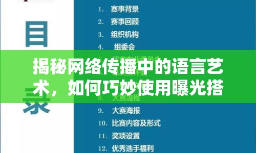 揭秘網(wǎng)絡傳播中的語言藝術，如何巧妙使用曝光搭配詞語