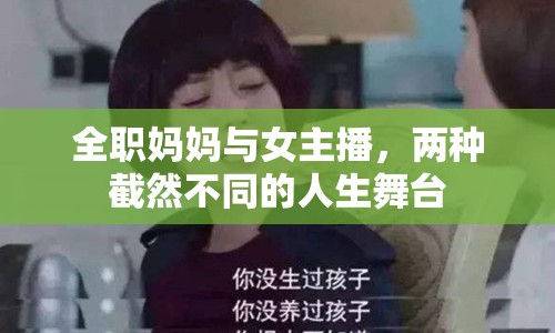 全職媽媽與女主播，兩種截然不同的人生舞臺