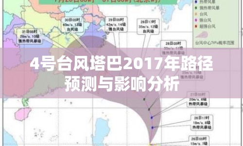 4號臺風(fēng)塔巴2017年路徑預(yù)測與影響分析