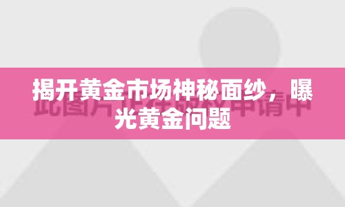 揭開黃金市場神秘面紗，曝光黃金問題