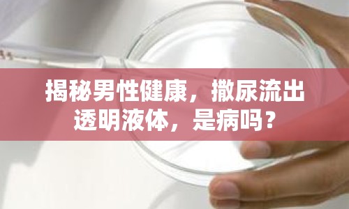 揭秘男性健康，撒尿流出透明液體，是病嗎？