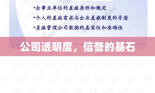 公司透明度，信譽的基石