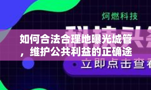 如何合法合理地曝光城管，維護(hù)公共利益的正確途徑