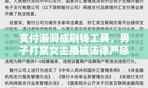 支付漏洞成刷錢(qián)工具，男子打賞女主播被法律嚴(yán)懲