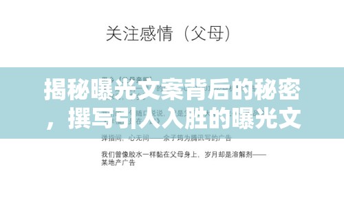 揭秘曝光文案背后的秘密，撰寫引人入勝的曝光文案的秘訣